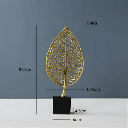 Ornements de Feuilles Artificielles Dorées de Luxe