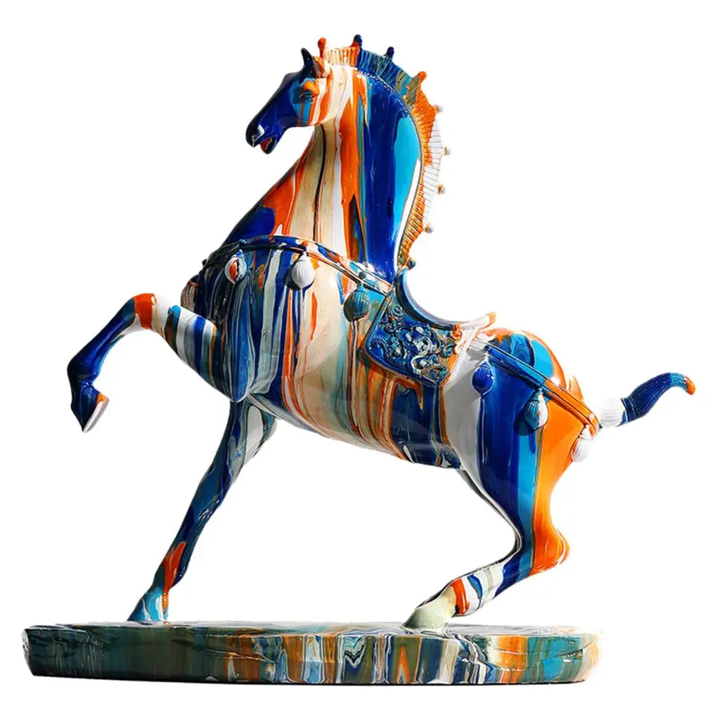 Sculpture de Cheval Montante de Graffiti de Luxe