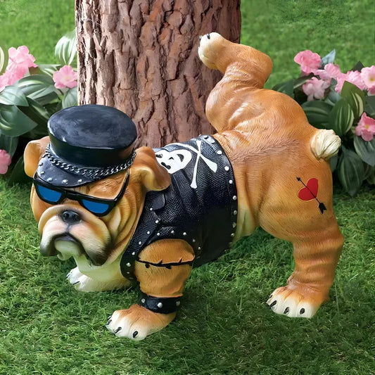 Statue de Jardin Drôle de Bouledogue - Décoration de Jardin