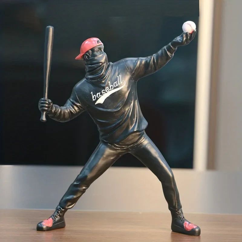 Sculpture Moderne de Garçon de Baseball