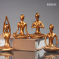 Lot de 4 Figurines de Yoga en Bronze Doré