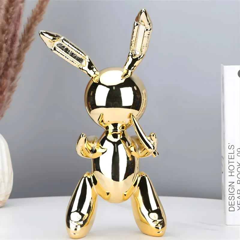 Sculpture Lapin Ballon en Inox