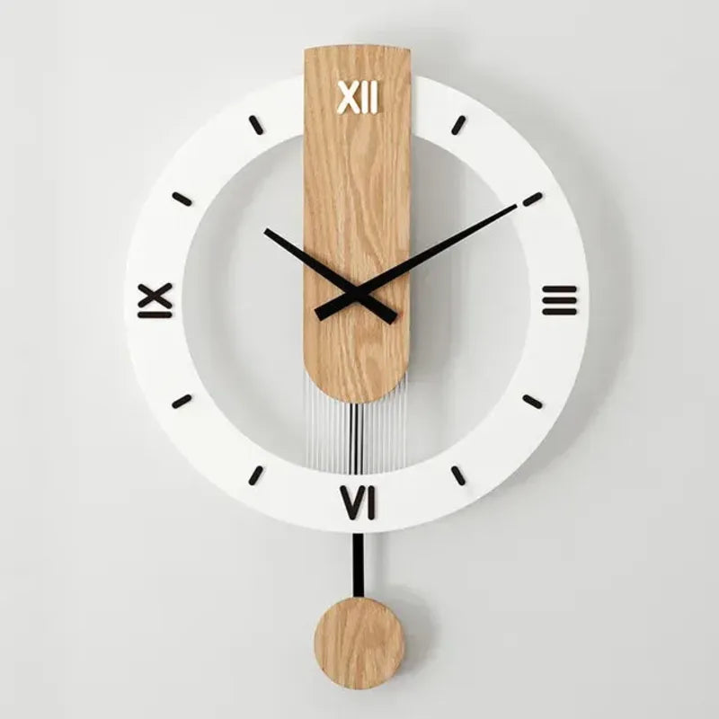 Horloge Murale Moderne Mute Swing - Bois Massif