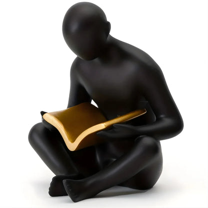 Sculpture Apaisante - Homme Lisant un Livres