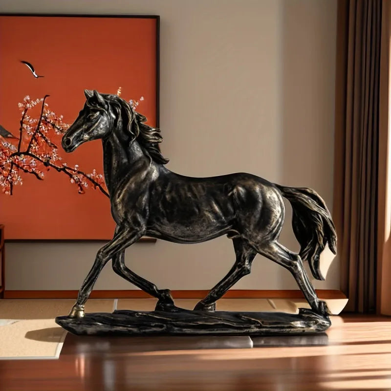 Sculpture de Cheval de Course de Luxe en Fer