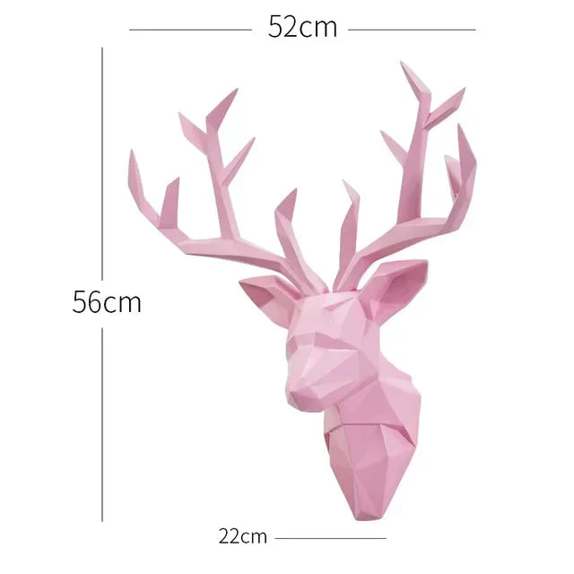 Sculpture Murale Tête de Cerf Géométrique Modèle 3D