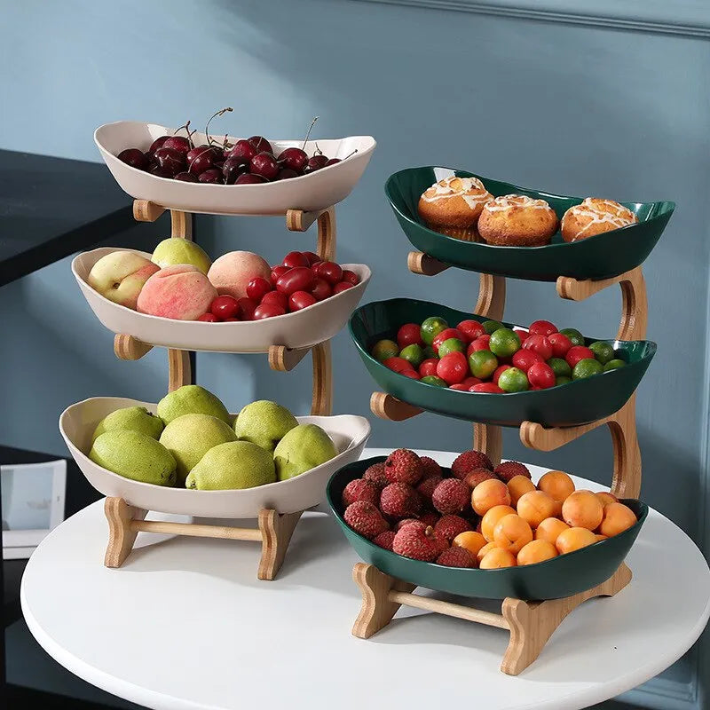 Assiette de Fruits en Bois Multicouche de Luxe