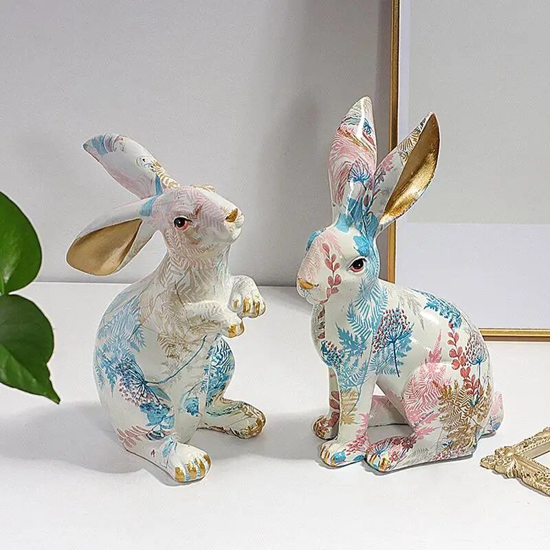 Sculpture de Lapin de Pâques - Faite à la Main et Tendance