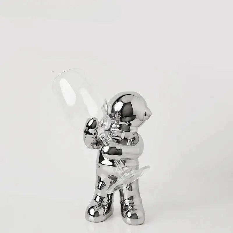 Sculpture de Porte-Vin d'Astronaute en Céramique