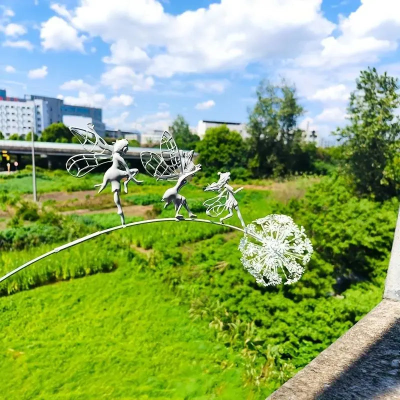 Fée des Fleurs 3D Dansante sur Figurine de Pissenlit - Décoration de Jardin