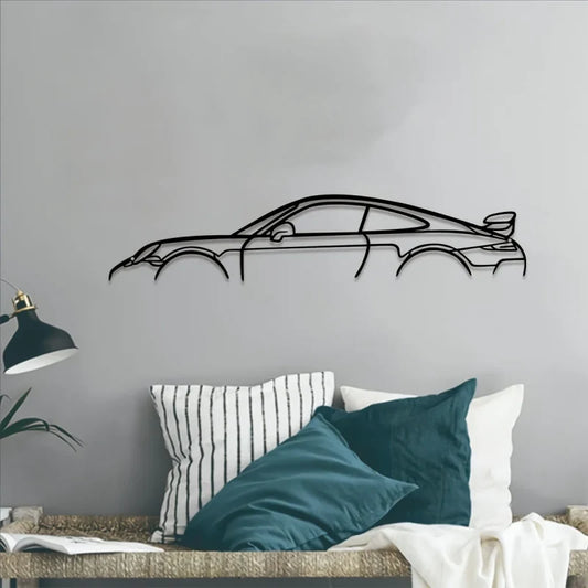 Décoration Murale en Métal - Silhouette Modèle 911 GT3