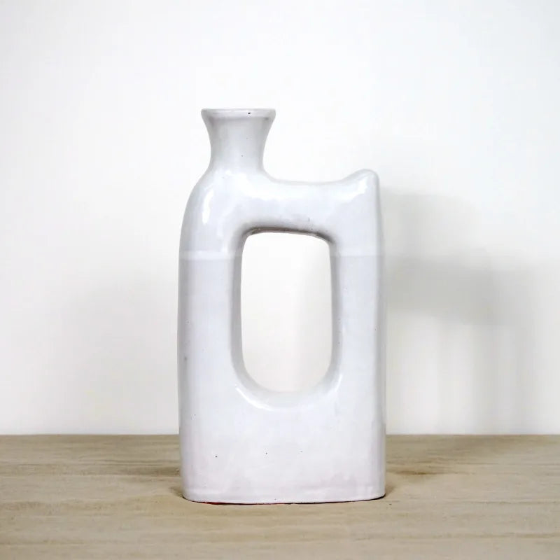 Vase en Céramique Blanche - Tube