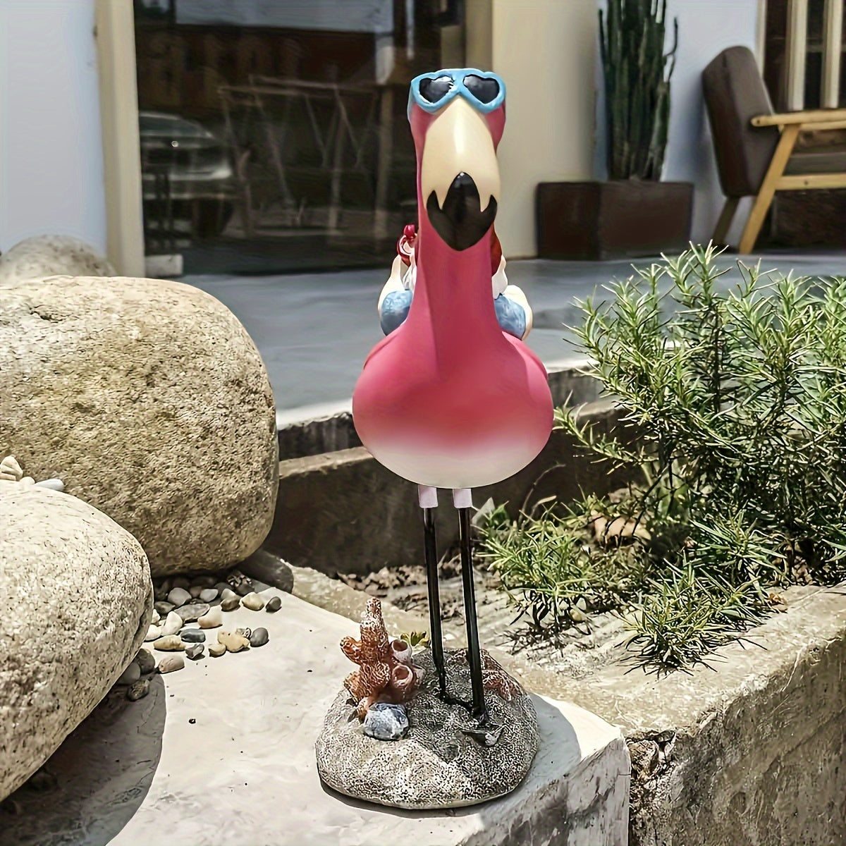 Statue de Nain de Jardin Amusant - Flamant Rose