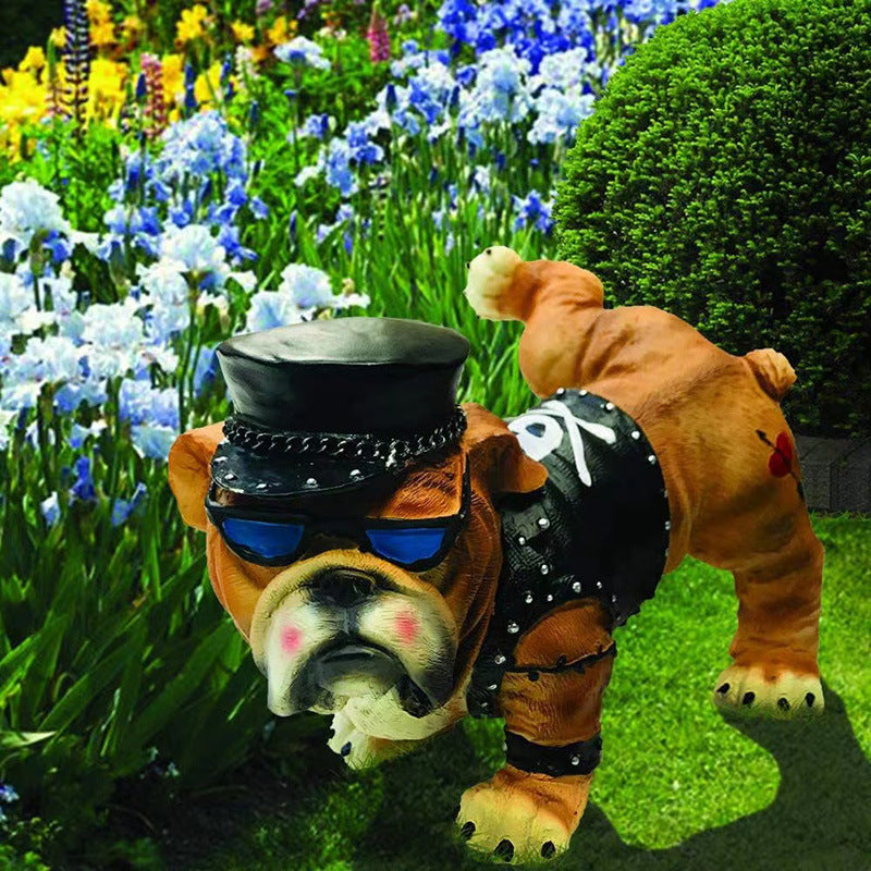 Statue de Jardin Drôle de Bouledogue - Décoration de Jardin