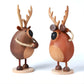 Sculpture Artisanale en Bois - Couple de Cerfs