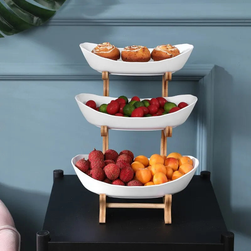 Assiette de Fruits en Bois Multicouche de Luxe