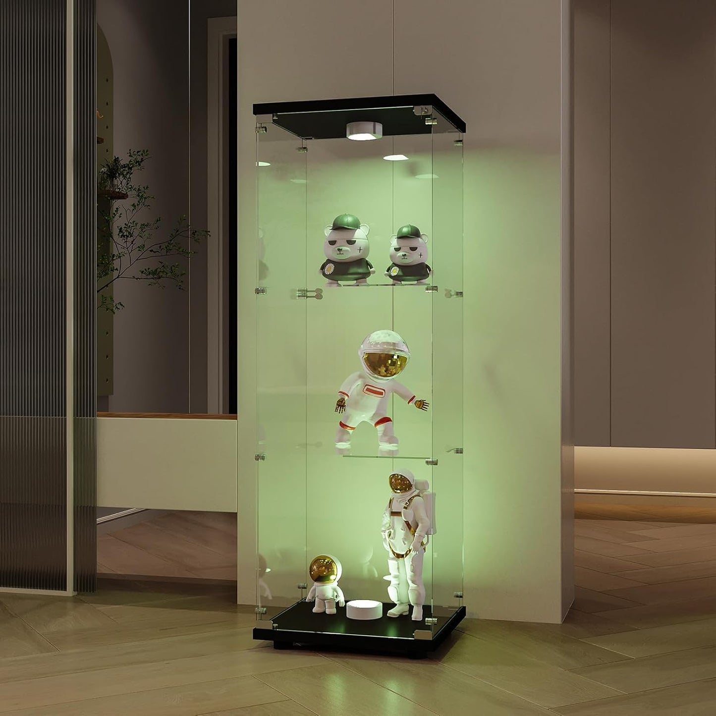 Vitrine à 3 niveaux avec lumière