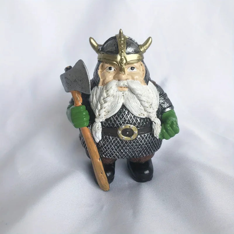 Statue de Nain de Jardin Guerrier Viking