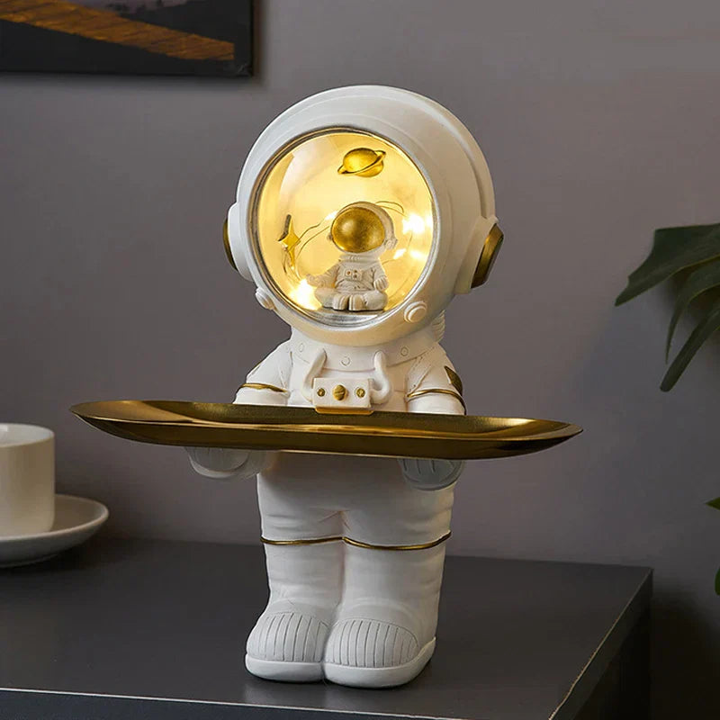 Support de Lampe de Table - Mini Sculpture d'Astronaute Étoile