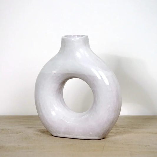 Vase en Céramique Blanche - Rond