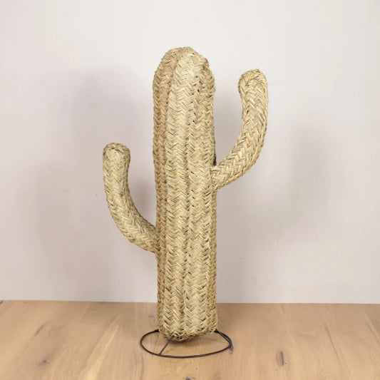 Cactus Doum en Paille Tressée sur Pied 100cm