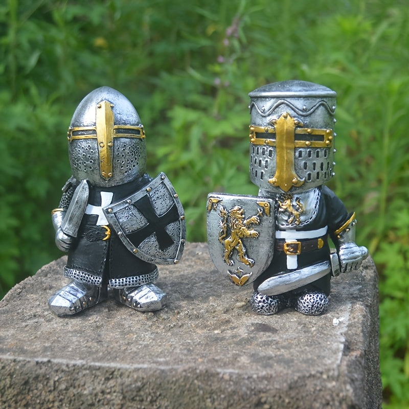 Ensemble de Figurines de Nains de Jardin Chevaliers - Décoration de Jardin