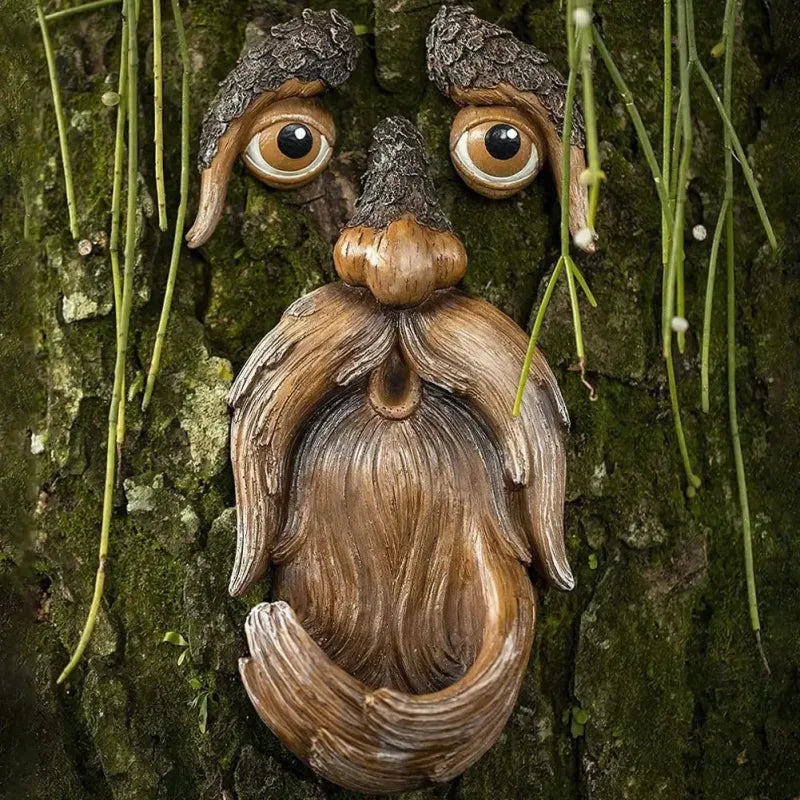 Mangeoire à Oiseaux - Sculpture Homme Face à un Arbre