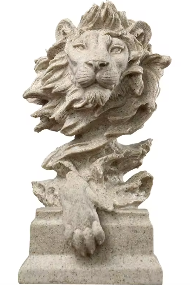 Sculpture Rétro de Luxe - Portrait Tête de Lion