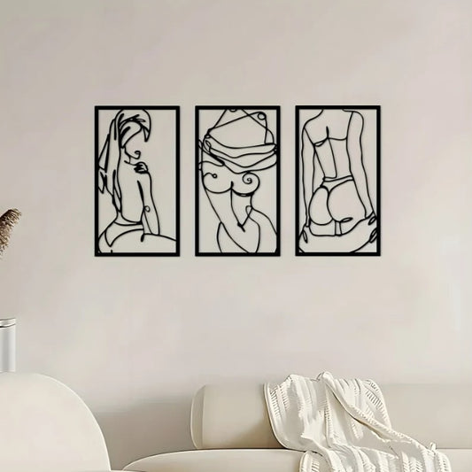 3 Pièces Décoration Murale Minimaliste Moderne - Femmes