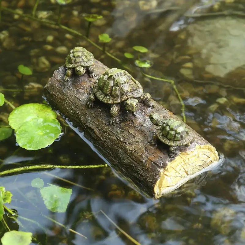 Sculpture Flottante d'Étang à Tortues