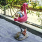 Statue de Nain de Jardin Amusant - Flamant Rose