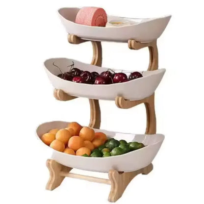 Assiette de Fruits en Bois Multicouche de Luxe