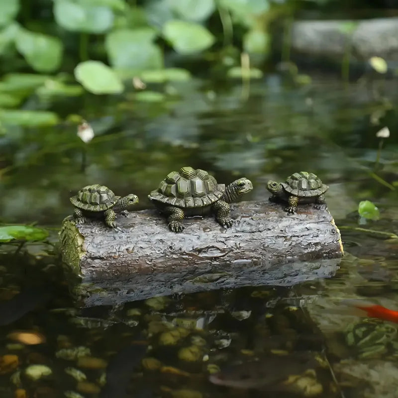 Sculpture Flottante d'Étang à Tortues