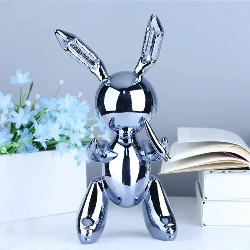 Sculpture Lapin Ballon en Inox