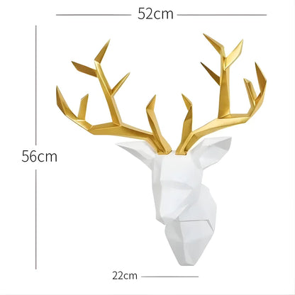 Sculpture Murale Tête de Cerf Géométrique Modèle 3D