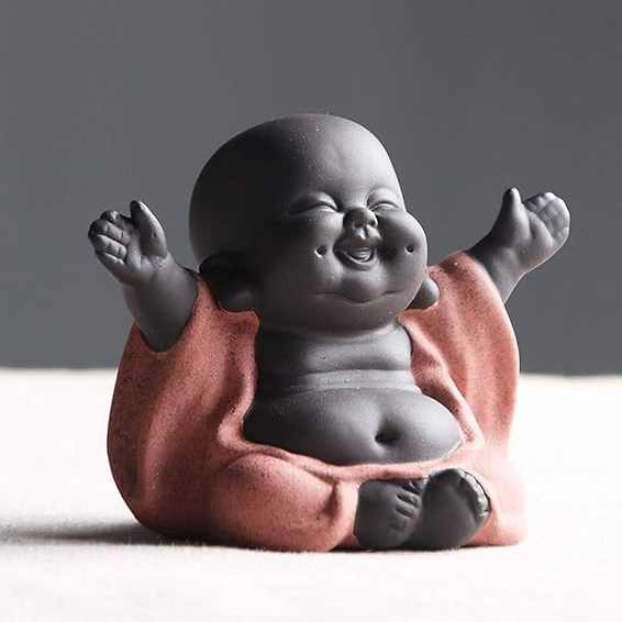 Statue de Bébé Bouddha en Céramique - Petite Figurine de Moine