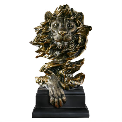 Sculpture Rétro de Luxe - Portrait Tête de Lion