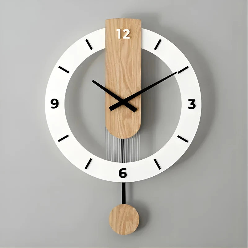 Horloge Murale Moderne Mute Swing - Bois Massif