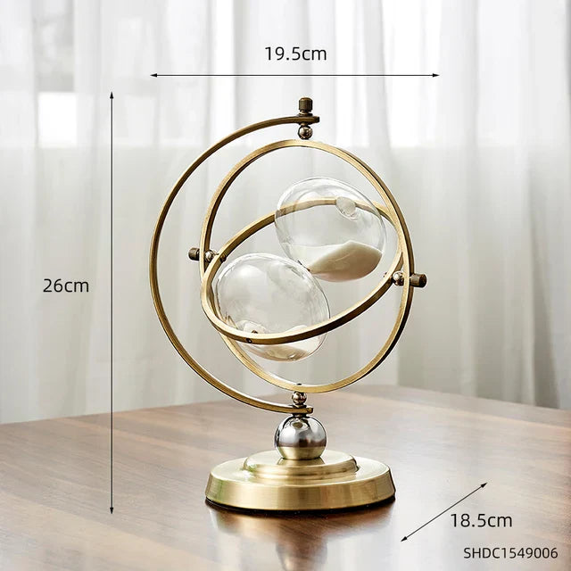 Luxueuse Statue en Forme de Globe et de Sablier