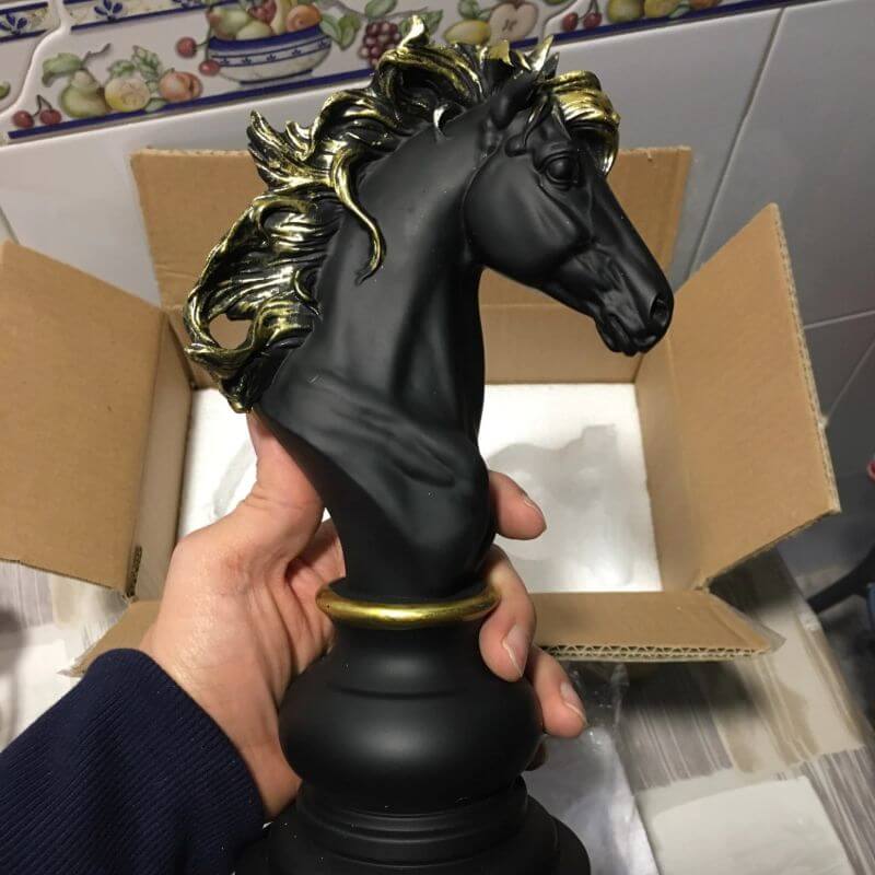 Sculptures d'Échecs de Luxe avec Finition Dorée