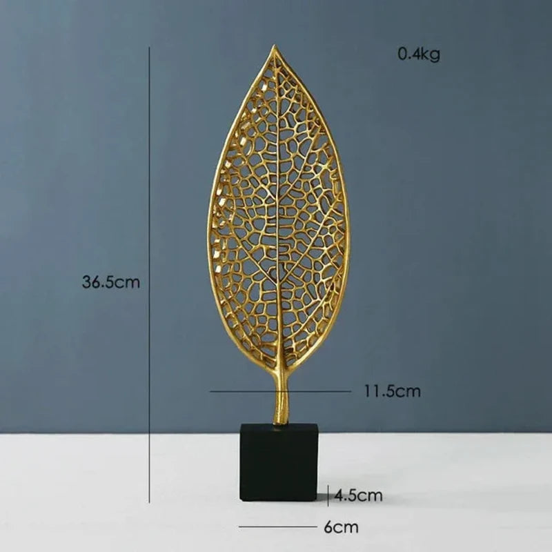 Ornements de Feuilles Artificielles Dorées de Luxe