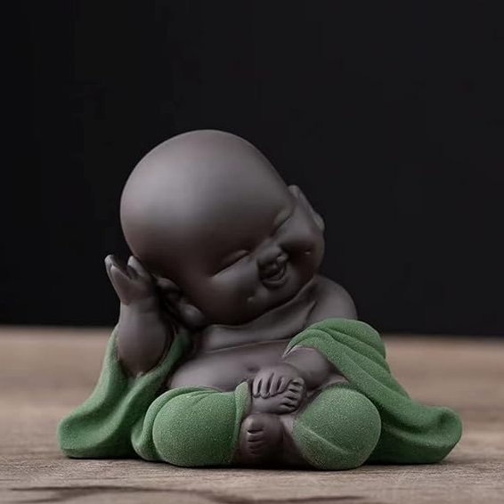 Statue de Bébé Bouddha en Céramique - Petite Figurine de Moine