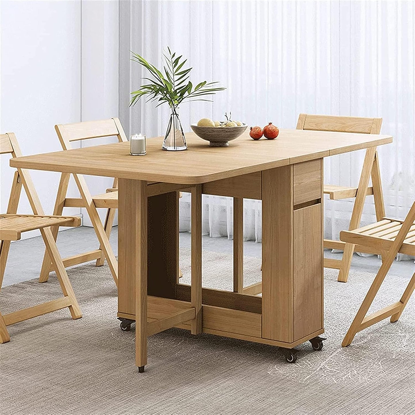 Ensemble Table Pliable avec 4 chaises pour Cuisine