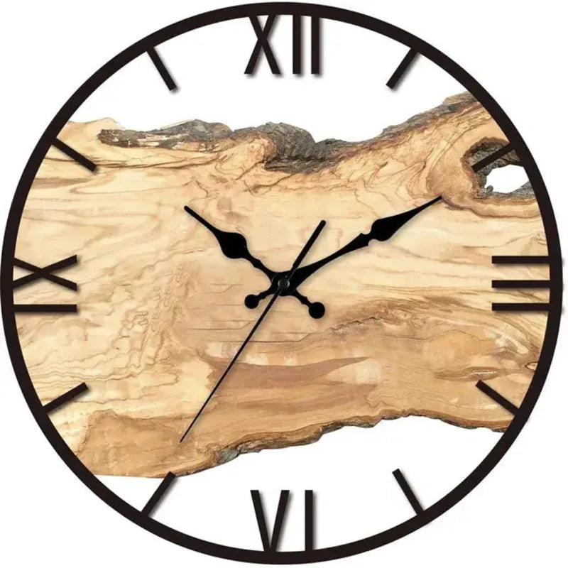 Horloge Murale Faite à la Main - Résine de Bois et Résine Époxy