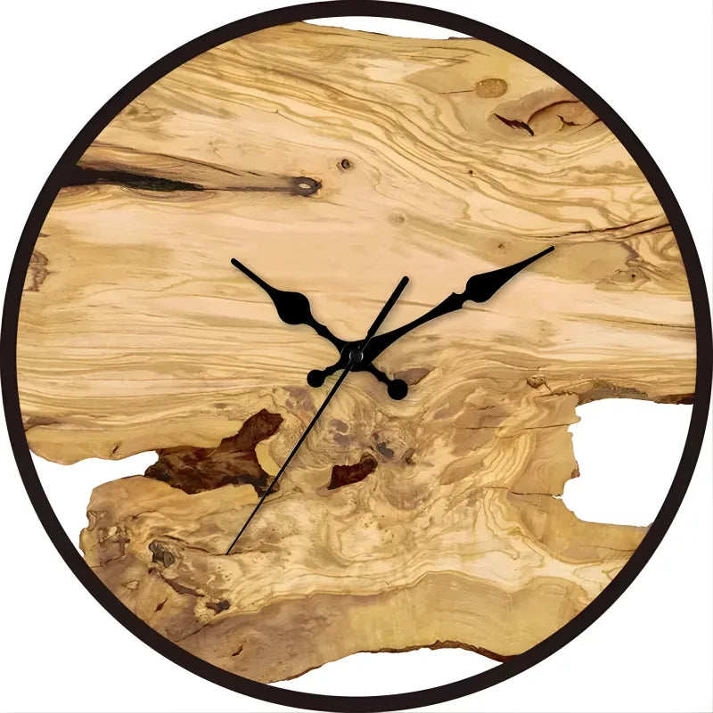 Horloge Murale Faite à la Main - Résine de Bois et Résine Époxy