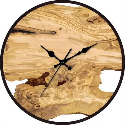 Horloge Murale Faite à la Main - Résine de Bois et Résine Époxy