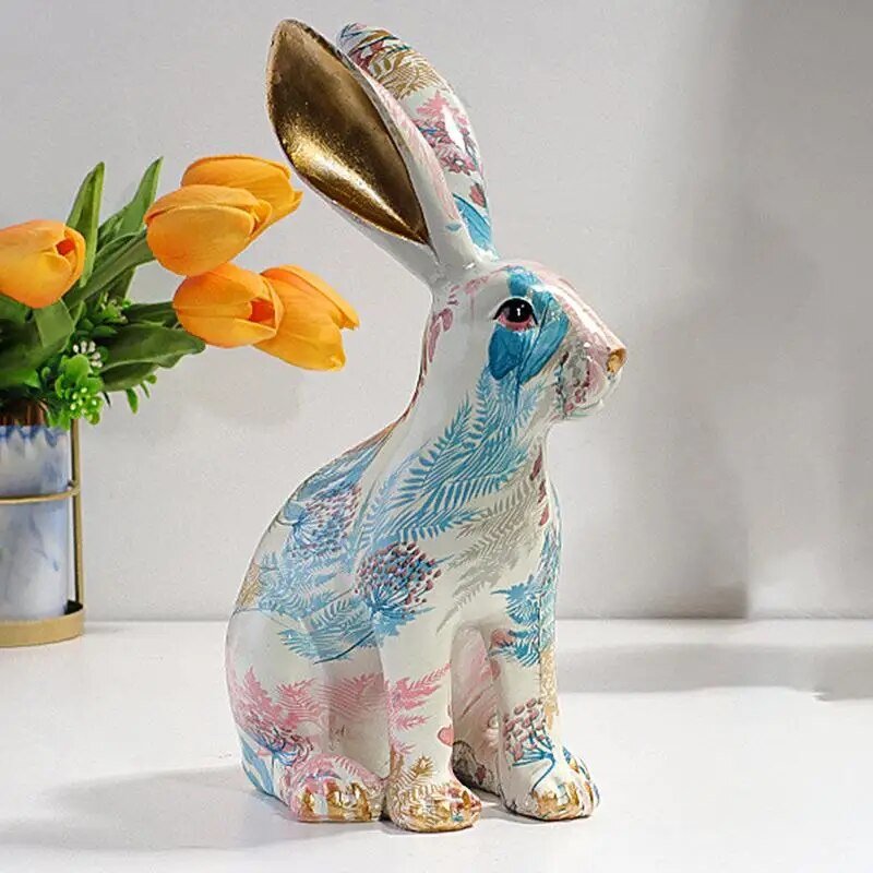 Sculpture de Lapin de Pâques - Faite à la Main et Tendance