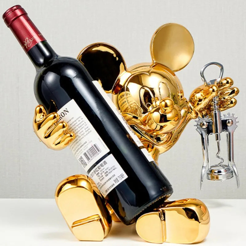 Sculpture d'Ouvre-Bouteille de Casier à Vin Mickey Mouse