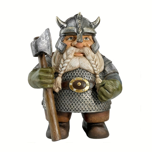 Statue de Nain de Jardin Guerrier Viking