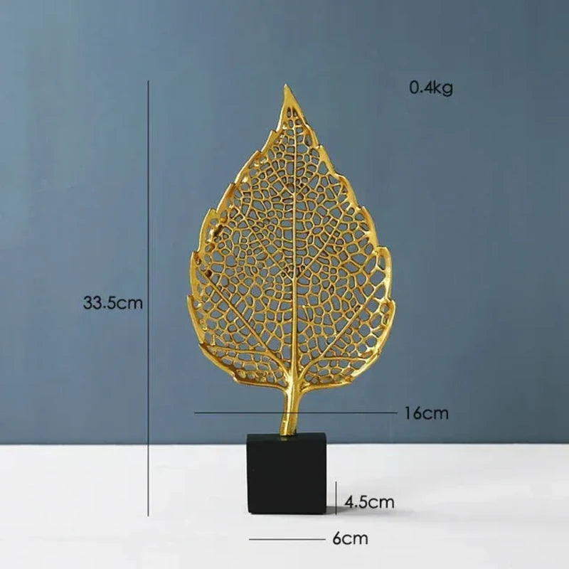 Ornements de Feuilles Artificielles Dorées de Luxe